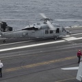 403-6114 USS Reagan - Helicopter Landing from Bridge